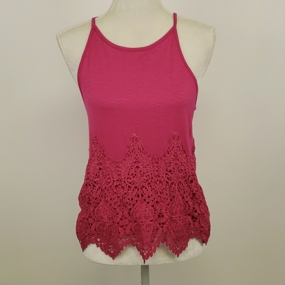 Signature Studio Halter Tank Top Hot Pink EUC M - Picture 2 of 12